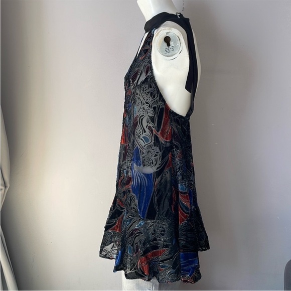 Free People Velvet Halter Tie Neck Tunic Top - Picture 4 of 9